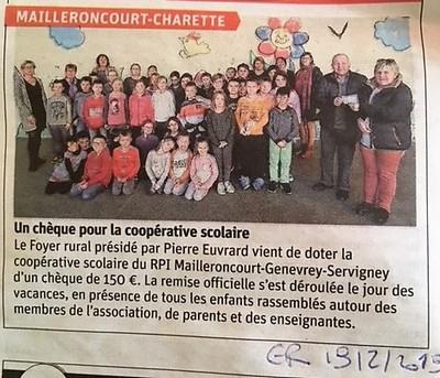 Don a la cooperative scolaire